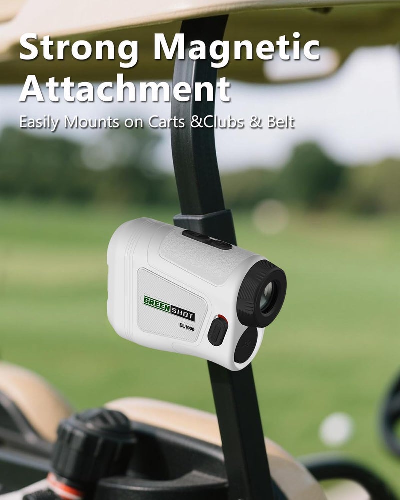 GREEN SHOT Golf Range Finder with Slope - 1200 Yards Range Finder Golf, 6X Magnification Golf Range Finder Magnetic with Flag Pole Locking Vibration, Rechargeable Golf Accessories for Men - Image 4